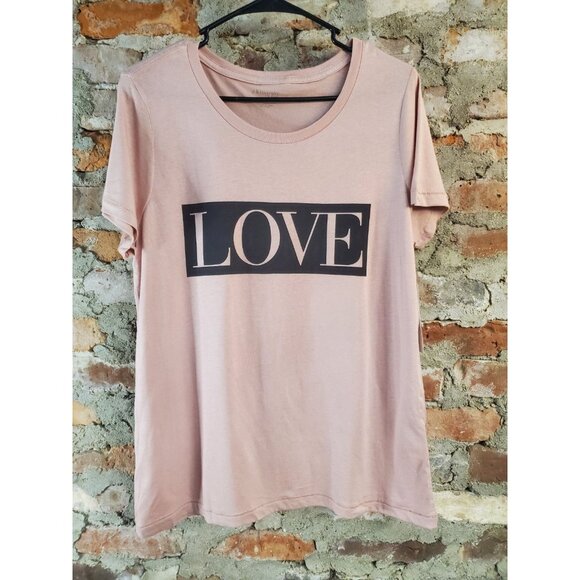 New Philosophy T Shirt Womens Sz L Pink Love - Picture 1 of 2